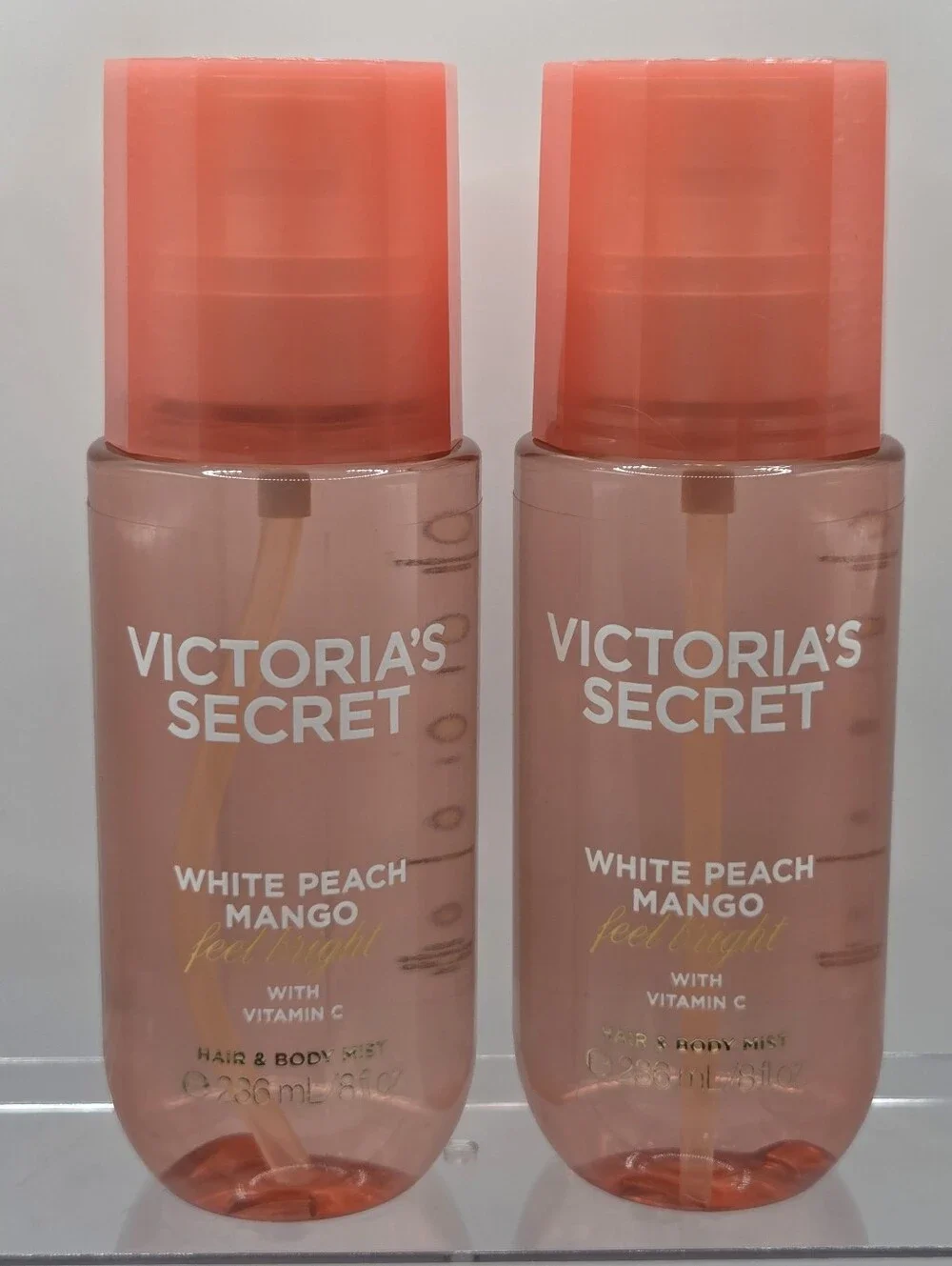 Victoria's Secret White Peach Mango Hair & Body Mist Set